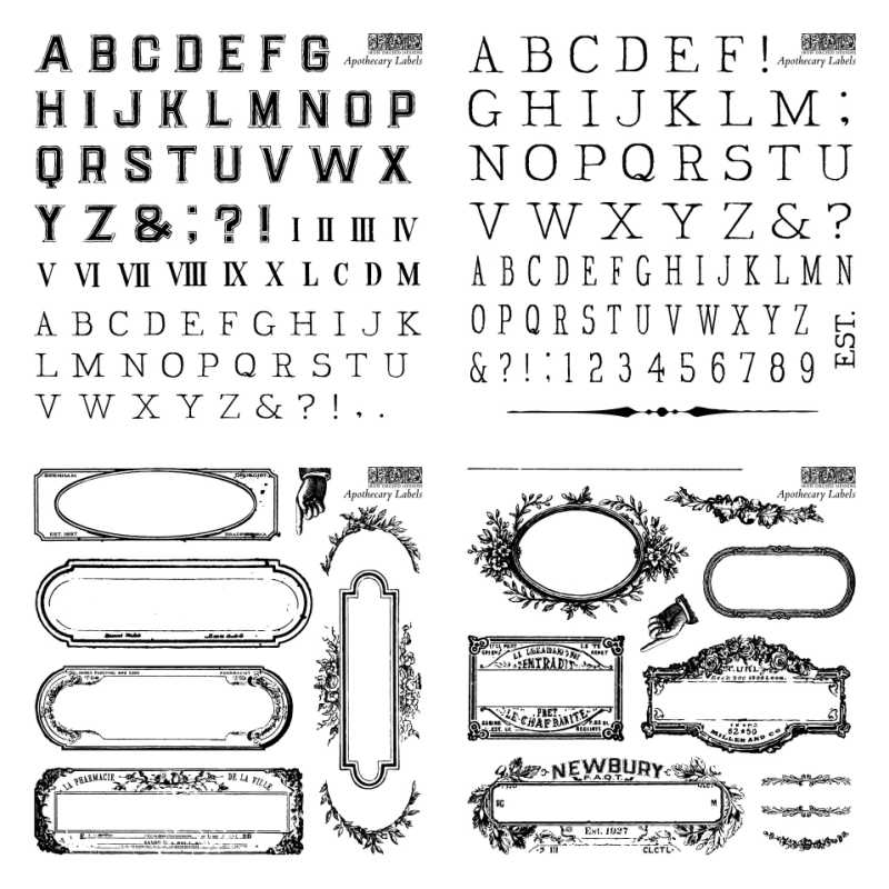 NEW! Apothecary IOD Decor Stamp - DEJA VU BOUTIK