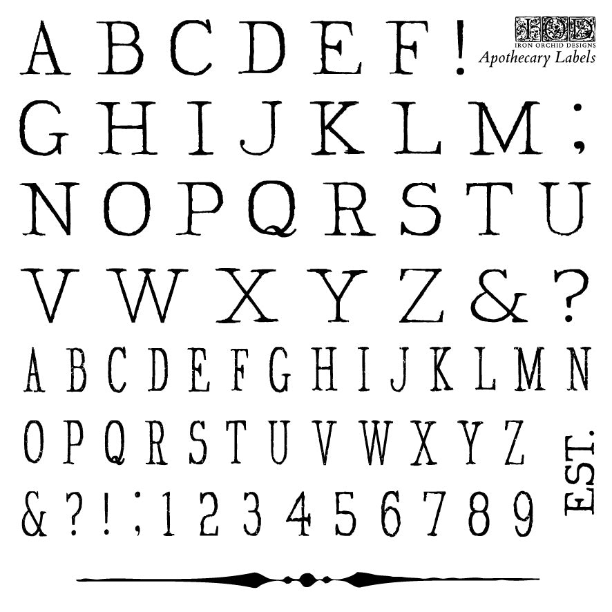 NEW! Apothecary IOD Decor Stamp - DEJA VU BOUTIK