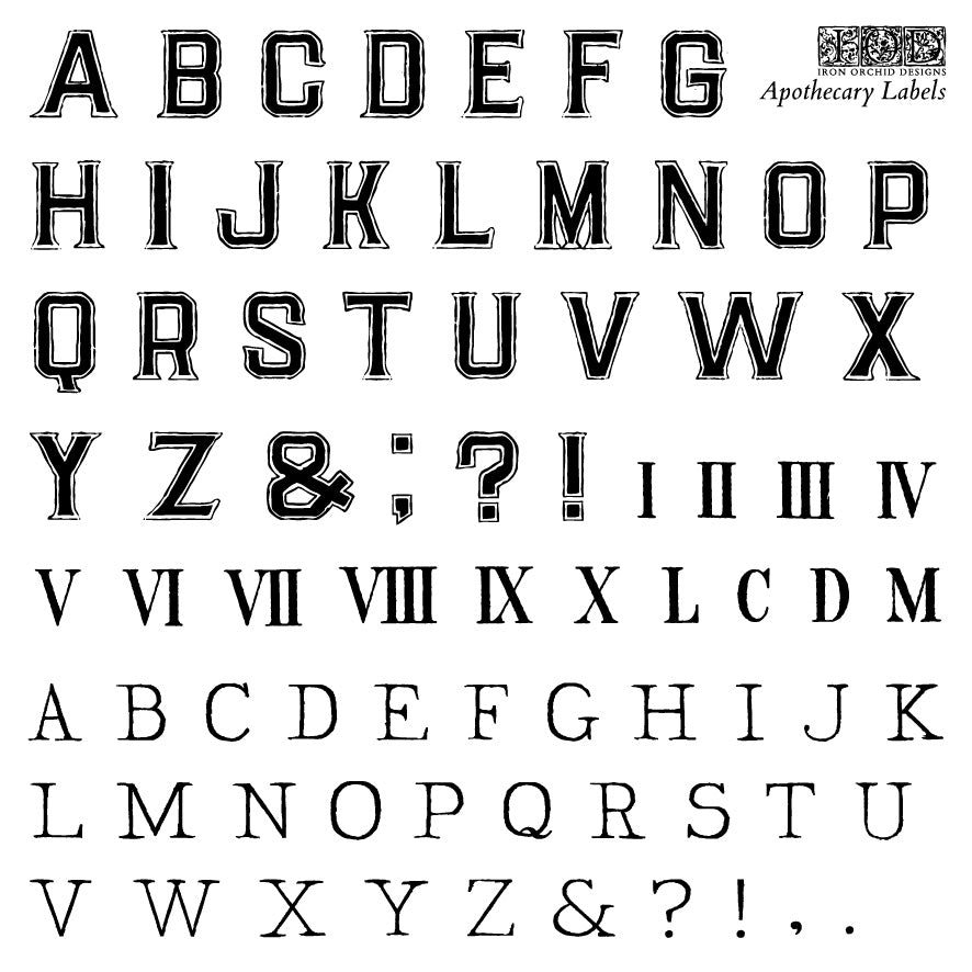 NEW! Apothecary IOD Decor Stamp - DEJA VU BOUTIK