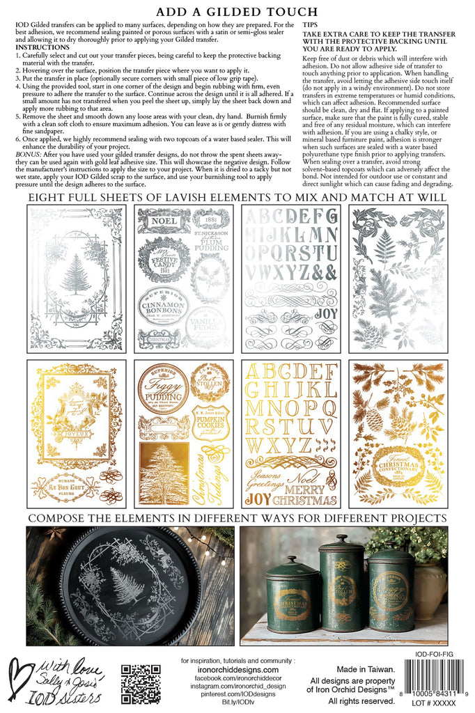 Gilded Figgy & Flourish IOD Decor Transfer - DEJA VU BOUTIK