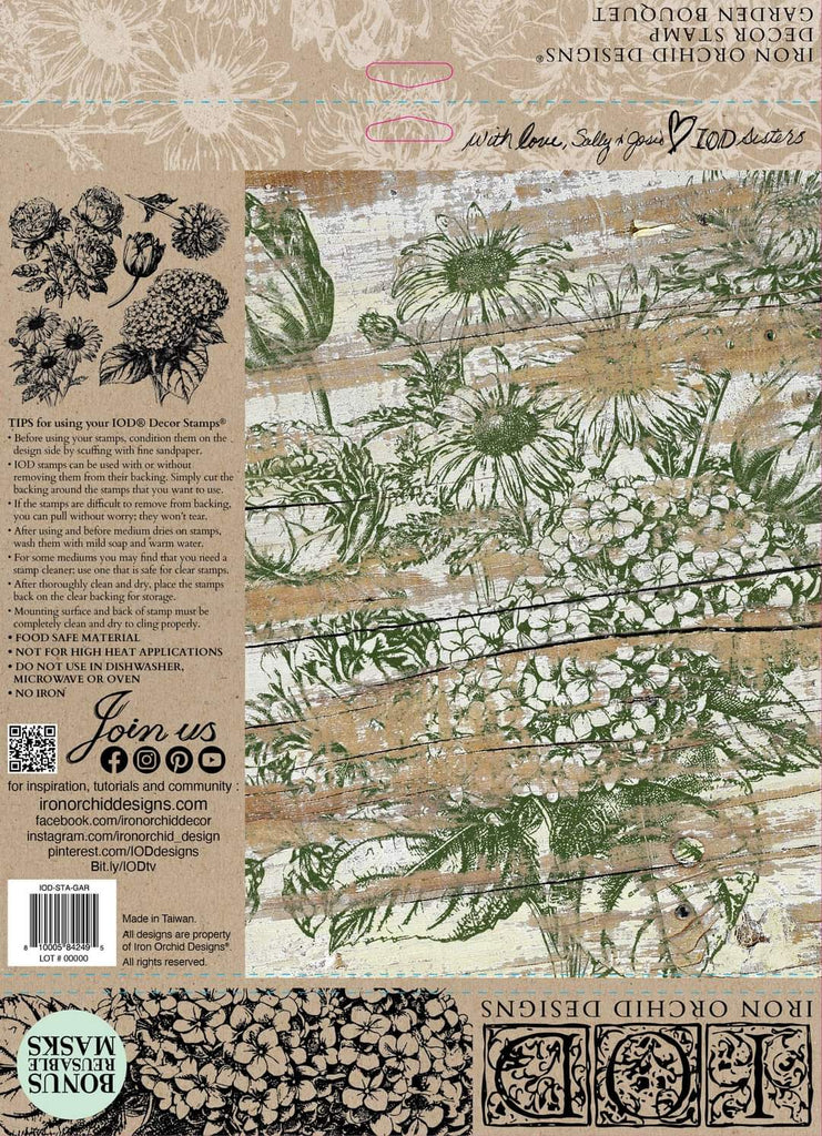 NEW - Garden Bouquet IOD Decor Stamp - DEJA VU BOUTIK