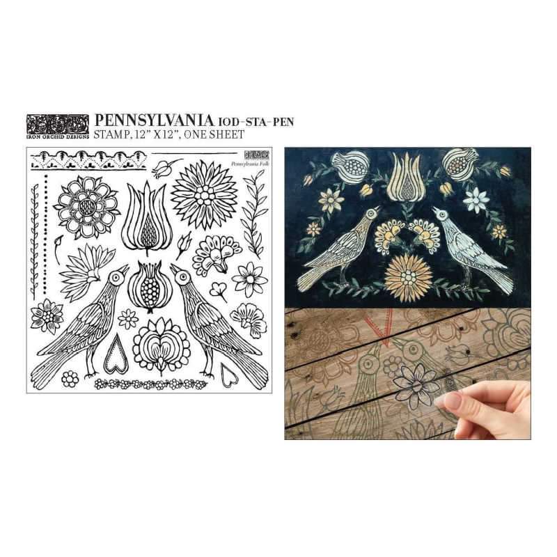 Pennsylvania Folk IOD Decor Stamp - DEJA VU BOUTIK