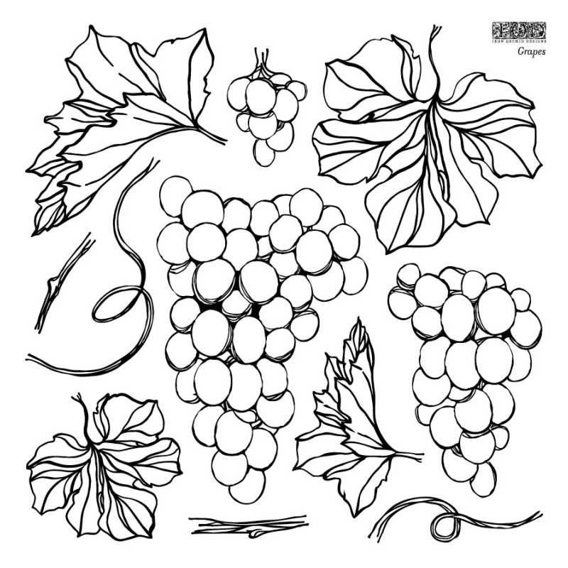 RETIRED - Grapes Stamp - DEJA VU BOUTIK