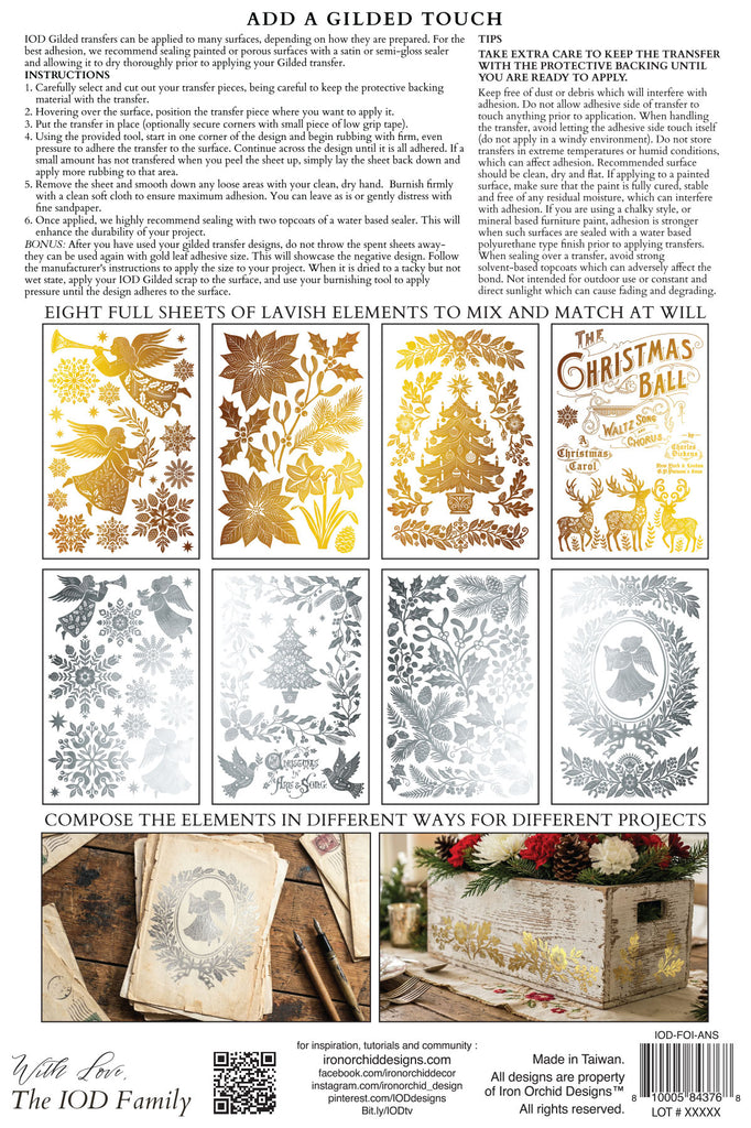 Gilded Angels Sing IOD Decor Foil Transfer