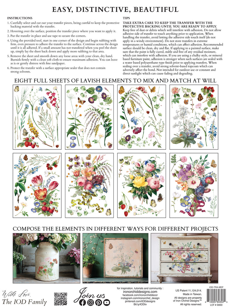 Marche des Fleurs IOD Decor Transfer - DEJA VU BOUTIK